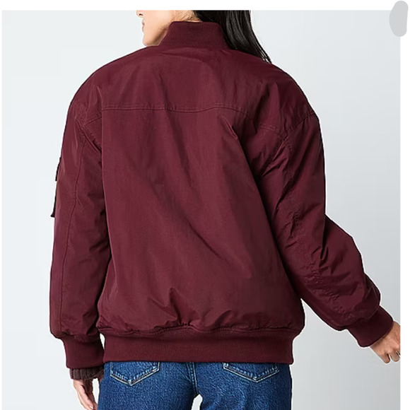a.n.a Midweight Sherpa Lined Bomber Jacket in Port Wine, Sz XL -- NWT - Picture 5 of 12